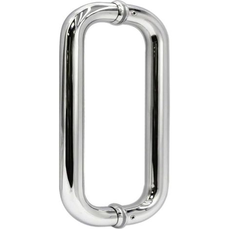 2 Stück 46cm Duschtürgriffe, Duschglastürgriffe Rücken an Rücken, kompatibel mit dickem Glas, geeignet für rahmenlose Duschtüren, Büro, Chrom-Finish, aus Edelstahl 304 (1/5)