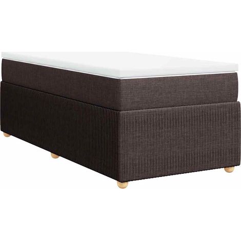 Maison Exclusive - Giroletto a Molle con Materasso Marrone Scuro 90x190cm Tessuto