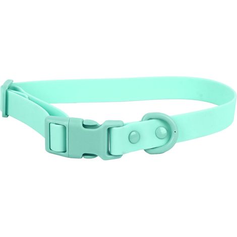 Verstellbares Hundehalsband, wasserdicht, rostfrei, leicht zu reinigen, weich und komfortabel, aus grünem PVC, 31–50 cm. Geeignet für Hunde, Katzen und andere Haustiere. (1/5)