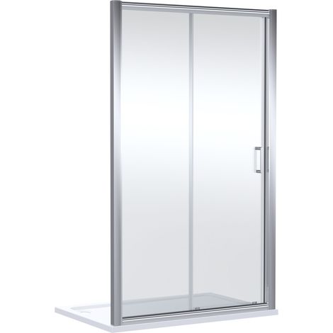 Contemporary 8mm Glass Sliding Reversible Sliding Shower Door, 1200mm, Chrome