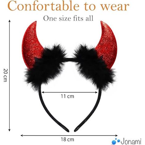 Serre-tête cornes de taureau pour Halloween, plumes de diable rouges, serre-tête pour spectacle de fête d'Halloween, serre-tête diable, pince à cheveux (1/4)