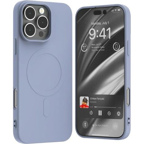 Funda Mercury MagSafe de silicona semipermanente para iPhone 16 Pro Max de 6,9 pulgadas, color lavanda.