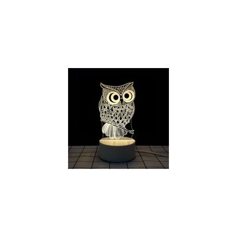 3D (Hibou) LED Lumière Chaude USB Veilleuse Bureau Lumière LED Décoration Chambre d'Enfant Lumière Créative Cadeau