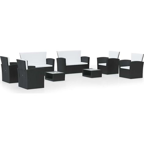 Maison Exclusive - 8-tlg. Garten-Lounge-Set mit Kissen Poly Ratta