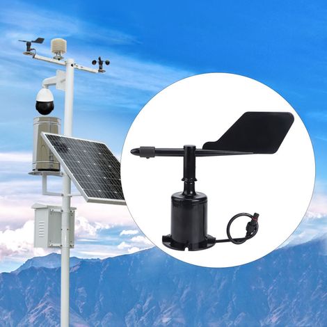 Sortie de signal environnemental, anémomètre en polycarbonate, indicateur de direction du vent, émetteur, 0-10V, câble de 0,7 mètre. (1/5)