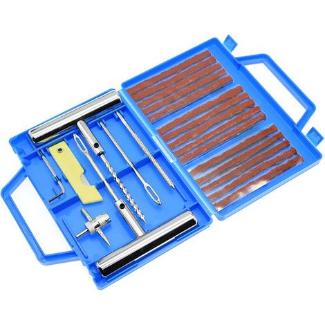 Kits de reparación de neumáticos de 22 piezas, herramientas de reparación de neumáticos de alta resistencia y juegos de reparación de neumáticos para automóviles, motocicletas, camiones, vehículos tod