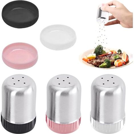 Mini salière - Acier inoxydable - Multicolore (1/2)