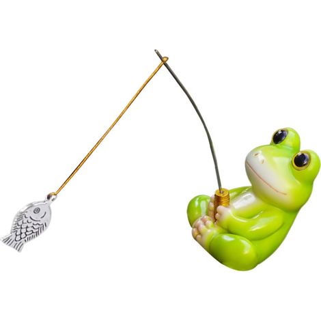Figurine de Grenouille en Résine Verte Décorative pour Aquarium, Ornement de Pêche Pratique et Stable, pour Bureau ou Voiture, Design Simple et Chic (1/5)