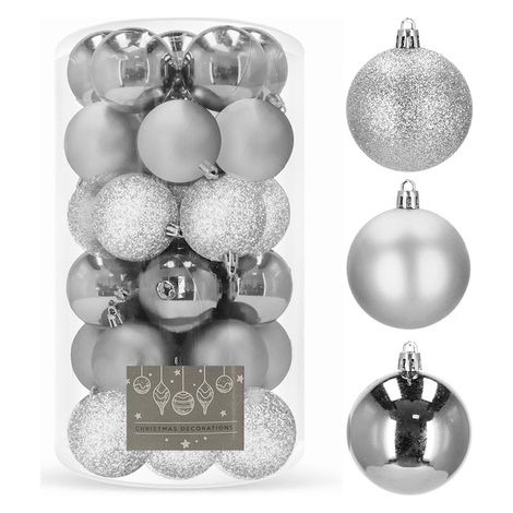 SPRINGOS Palline per albero di Natale Palline artificiali 30 pezzi palline infrangibili 6 cm glitter opaco lucido decorazione natalizia Natale