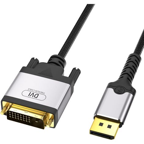 m DisplayPort-auf-DVI-Kabel, DisplayPort-auf-DVI-Kabel (Stecker auf Stecker), DisplayPort-auf-DVI-Adapter (1080p bei 60 Hz), vergoldeter Adapter für PC, Projektor, Monitor und Grafikkarten (1/5)