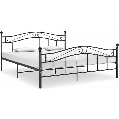 Maison Exclusive - Bett Schwarz Metall 160x200 cm (1/5)