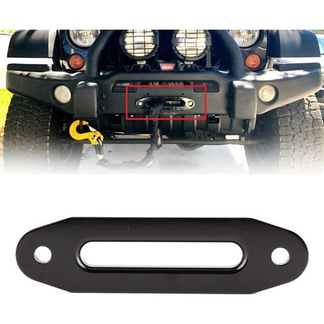 Butée de câble de guidage en aluminium pour treuil de véhicules tout-terrain, accessoires de treuil pour câble en nylon (152 mm, noir) (1/5)