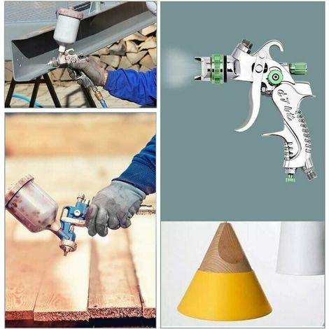 Professionelles HVLP-Farbspritzgerät  600 cm³, 1,4 mm, 1,7 mm, 2,0 mm  Set mit 3 Düsen und Aufbewahrungskoffer