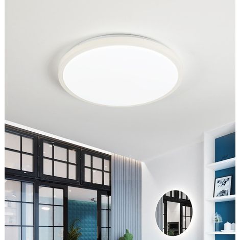 Plafonnier LED 24W Varitable, Luminaire de Plafond Rond avec Télécommande, Éclairage Blanc pour Salle de Bain, Chambre, Séjour, Cuisine, Couloir (1/5)