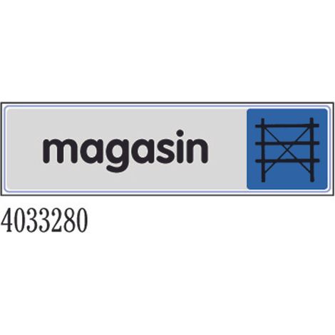 Plaque de porte Magasin - couleur 170x45mm - 4033280