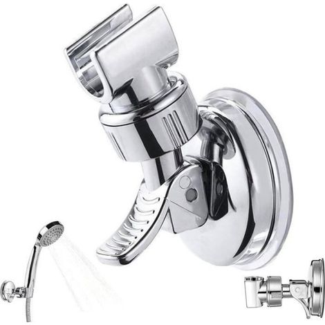 Support de Douchette - Ventouse Auto-amorçante - Réglable en Hauteur - Sans Percage - Pour Carrelage Verre Marbre - 1 Pièce (1/5)