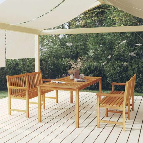 Ensemble à manger de jardin 3 pcs-Salon de jardin Bois de teck massif 759599 (1/5)