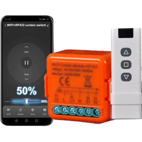 Interrupteur de Volet Roulant RF - Télécommande pour Volets Roulants Électriques - Fonctionne en Parallèle à l'Interrupteur d'Origine - Module Compatible avec et (1/5)