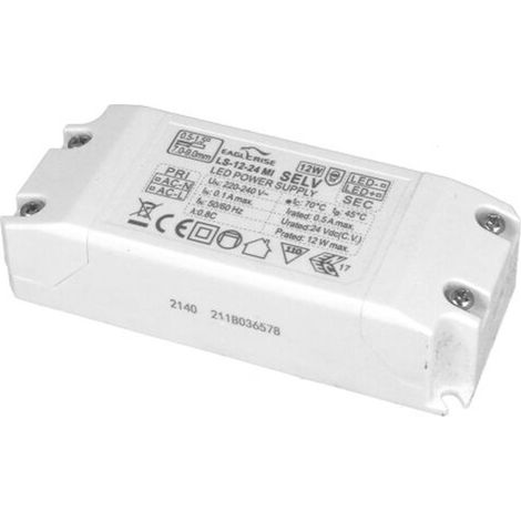 Alimentatore Trasformatore Lungo Sottile 24V 12W 0,5A Con Carcassa In Plastica Eaglerise LS-12-24 MI