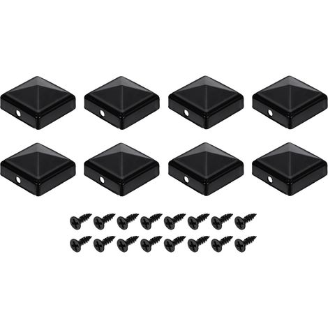 8Pcs Caps Pour Poteaux De Clôture, 40mm/1.57-inch Cap Carré Pour Colonne, Couverture Pyramidale En Fer Étanche Avec Vis Clôture Métal Bois Terrasse Boîte Aux Lettres. (1/5)