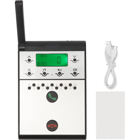 Interphone sans fil 2km, écran LED, communication maître-sous-maître pièce à pièce (1/5)