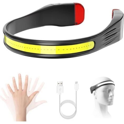 Ultra Powerful LED Headlamp, 350LM Bright USB C Rechargeable Torch with 3 Lighting Modes 260°, Waterproof for Running, Fishing, Cycling (1/5)