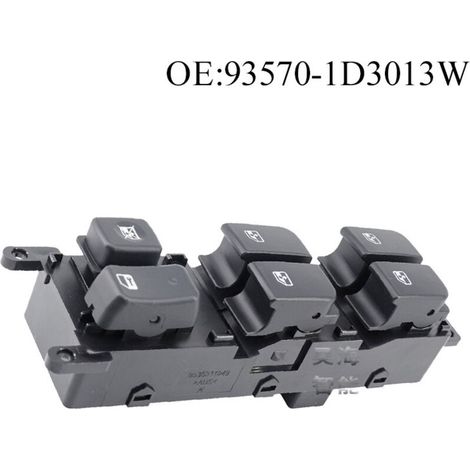 Interrupteur de régulateur de fenêtre Hyundai Kia 93571-1D200 (correspondant à 93570-1D3013W), commande la montée et la descente des vitres électriques.