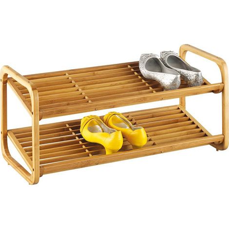 ZELLER Schuhbank, Schuhregal, 2 Fächer, Bamboo