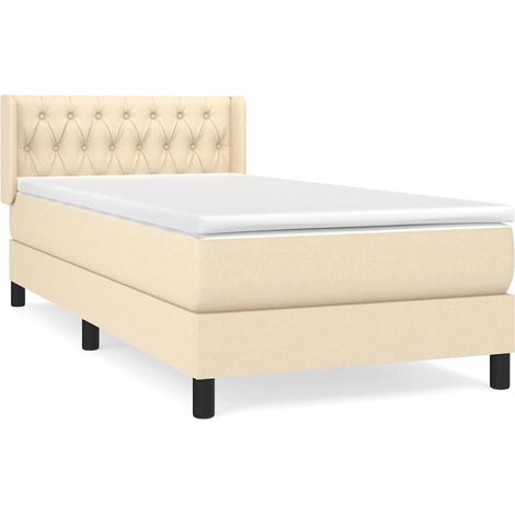 Maison Exclusive - Boxspringbett mit Matratze Creme 100x200 cm St (1/5)