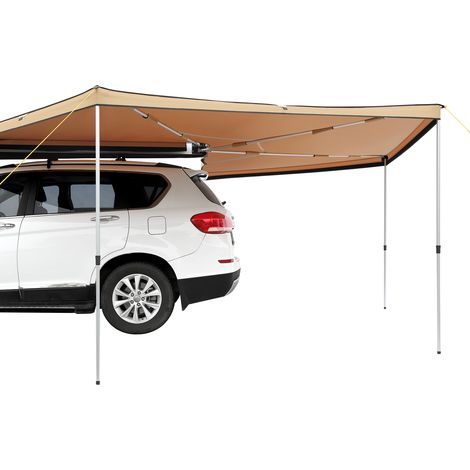 Mophorn – Auvent latéral rétractable 270° 2,5m – Tissu polyester 280g – PU3000 mm UV50+ – Sac de rangement inclus – Pour camion et SUV