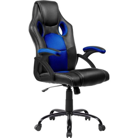 Silla Gaming, escritorio, regulación en altura, racing Azul