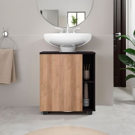 Parade mobile sotto lavabo a colonna con anta e vani aperti