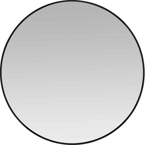 Miroir mural rond en aluminium noir élégant et moderne - noir aluminium et verre transparent (1/2)