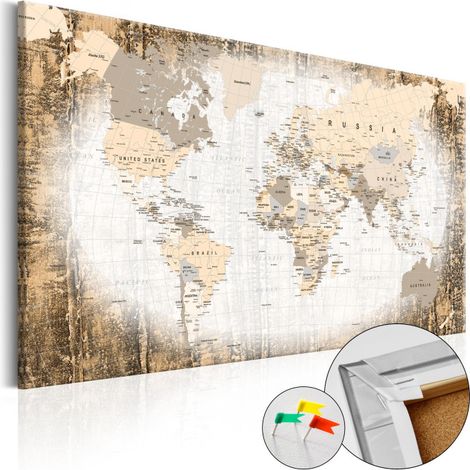 Tableau en Liège "Carte du Monde - Enclave of the World" 40 x 60 cm (1/2)
