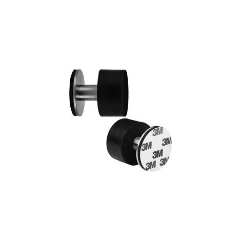 BRAVIX 2er-Set robuste, selbstklebende Türstopper aus Edelstahl mit 3M-Klebeband. Wandmontierter Türstopper mit Gummiauflage und Isolierung.