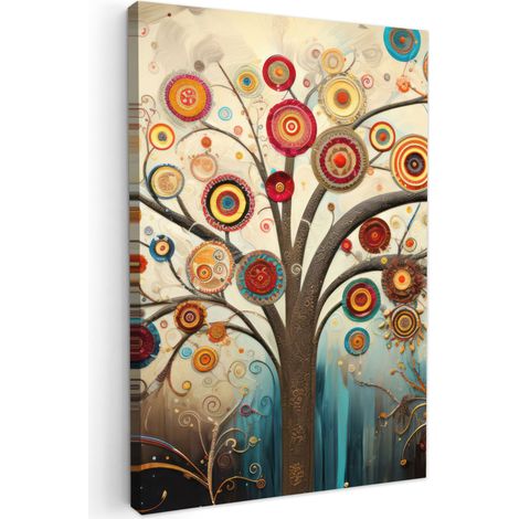 CUADRO EN LIENZO Árbol - Árbol de la vida - Color Cuadros Grande 80x120 cm