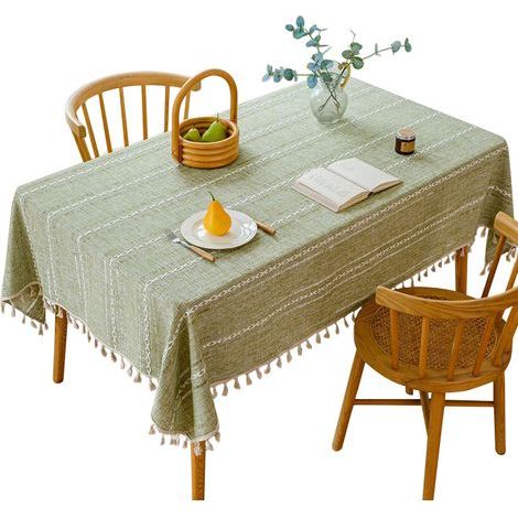 Nappe de table 90x140cm Nappe Rectangle en lin de coton nappe de table de Table anti-poussière pour la couverture de Table de fête cuisine à manger (1/5)