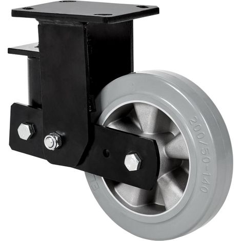 rueda fija  17hlsb200-degb suspension goma gris elastica eje bolas (1/2)