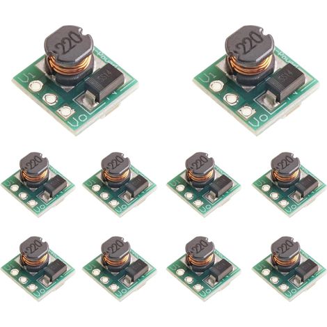 Lot de 10 convertisseurs booster DC-DC 1,5 V 1,8 V 2,5 V 3,3 V 3,7 V 4,2 V vers 5 V Mini Step Up Module d'alimentation compatible avec capteurs électroniques