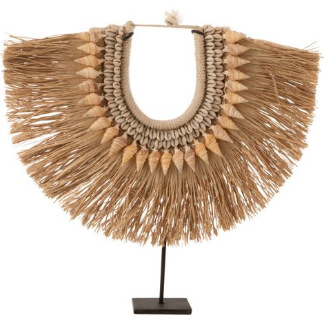 Collier Déco en Bois "Dora" 35cm Naturel