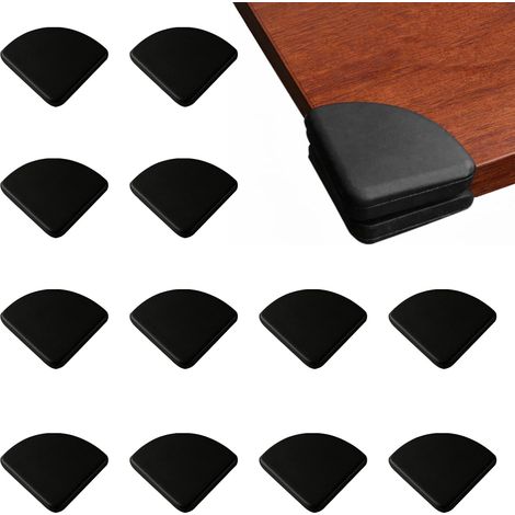 Lot de 12 protections d'angles pour bébé Noir - Protection d'angles antichoc en silicone souple pour meubles et tables - Sécurité pour enfants avec fort ruban adhésif 3M sans résidus (1/5)