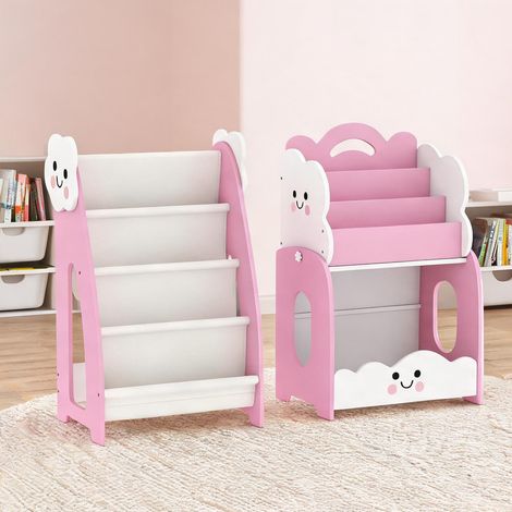 Étagère 3-en-1 en MDF rose pour chambre d'enfant en bois (1/5)