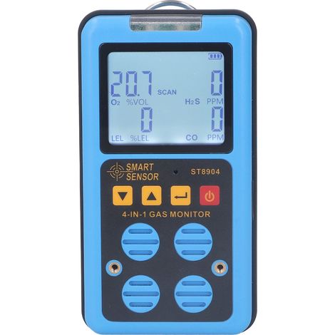Détecteur de gaz 4 en 1 CO H2S O2 LEL Mesure précise Alarme sonore, lumineuse et vibrante Écran rétroéclairé Détecteur de gaz (1/5)