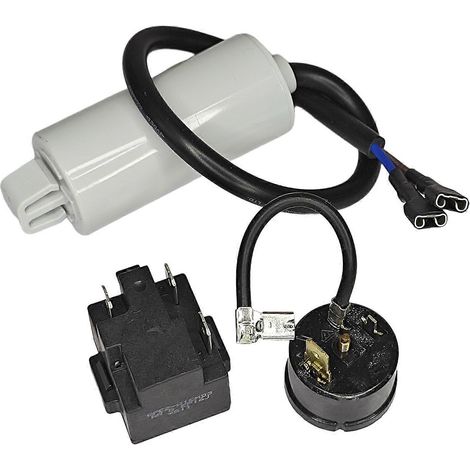 Kit de relais de protection contre les surcharges thermiques de démarreur PTC à 3 broches QPE2-A15MD3 avec condensateur de 3 µF pour compresseur de réfrigérateur-congélateur Midea ( )