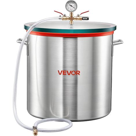 Chambre à Vide Dégazage 56,8 L 15 Gal Alliage Aluminium Couvercle Verre Trempé pour Résine Époxy Silicone (1/5)