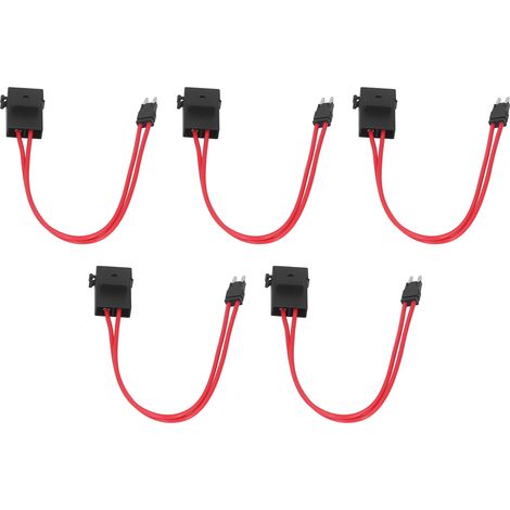 Lot de 5 connecteurs porte-fusible mini auto avec 5 fusibles, rallonge fil renforcée 16AWG 20A, pour boîtierATM ACK S 10.9mm, véhicule (1/5)