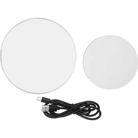 Présentoir rotatif en plastique et verre, plateau tournant motorisé électrique à 360° avec câble USB pour la présentation de produits photographiques, bijoux, montres et gâteaux (blanc). (1/5)