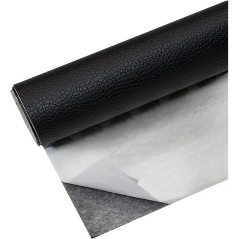 Rouleau Adhésif Cuir Synthétique - 50 x 120 cm - Autocollant Réparation Cuir pour Canapé Siège Voiture Sac Veste - Noir (1/4)