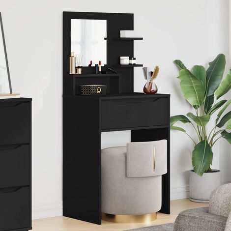 vidaXL Tables de maquillage pour chambre Noir 80 x 39,6 x 135 cm (1/5)