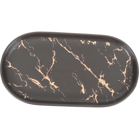 Plateau en Céramique Effet Marbre Multi-Usage pour Salle de Bain et Commode, Confortable Toucher, pour Cosmétiques et Accessoires'-'- (1/5)